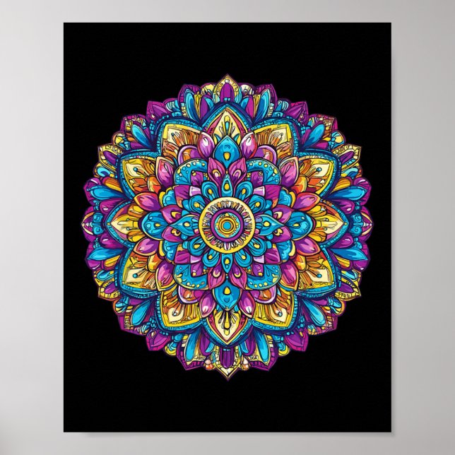Mandala Helig Geometri Meditation  Poster (Framsidan)