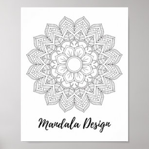 Mandala Helig Geometrisk Konst Yoga Mantra Blomma Poster