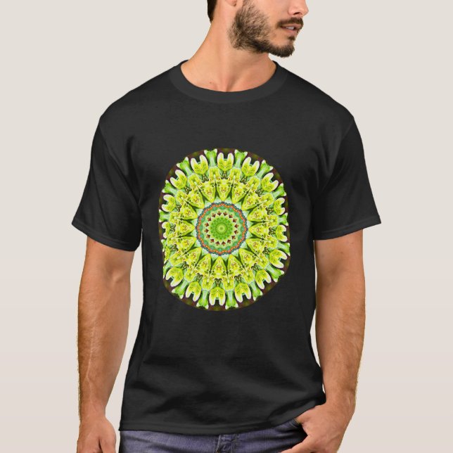 Mandala Helig Geometry Prana Yoga Mantra Om T Shirt (Framsida)