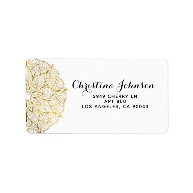 Mandala Henna Adressetikett (Framsidan)