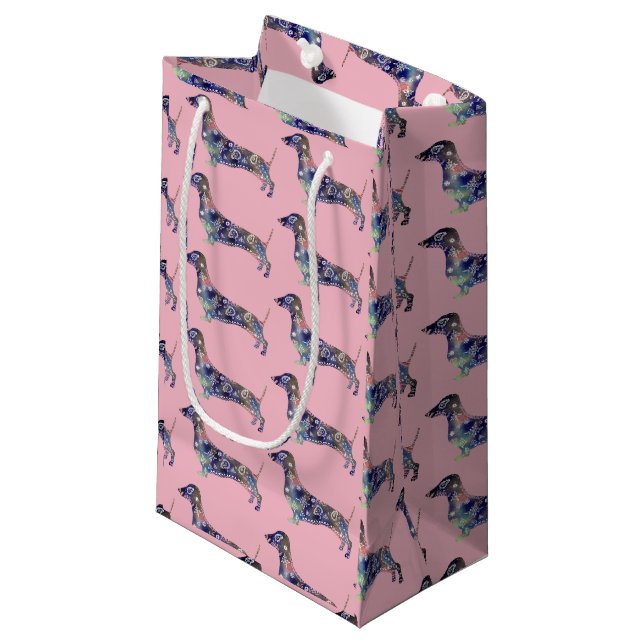 Mandala Hund, Dachshund Anpassningsbar Gift Bag (Framsidan Vinklad)