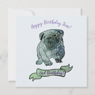 Mandala Hund Födelsedagsfest Fransk Bulldog Inbjudningar