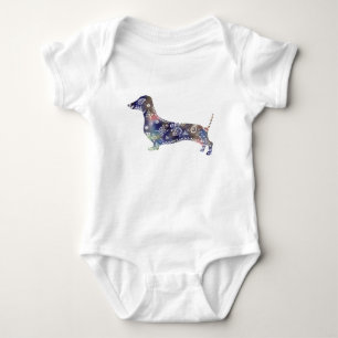 Mandala Hund Jersey Bodydräkt, White T-shirt