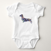 Mandala Hund Jersey Bodydräkt, White