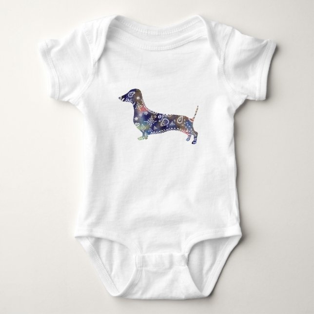Mandala Hund Jersey Bodydräkt, White Tröja (Framsida)