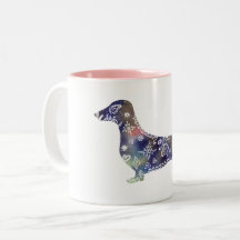 Mandala Hund Two-Tone Mugg