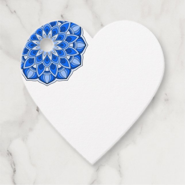 Mandala i blått gåvor etiketter (Framsida)