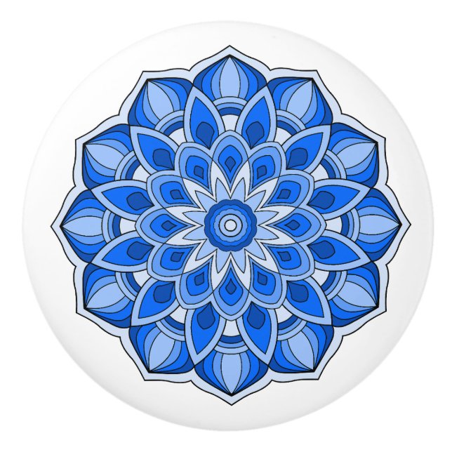 Mandala i blått knopp (Framsidan)