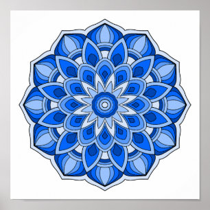 Mandala i blått poster