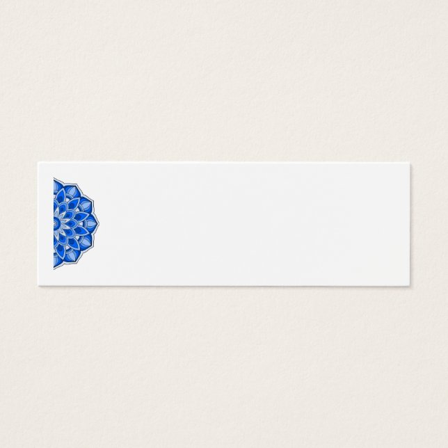 Mandala i blått profilkort litet visitkort (Framsidan)