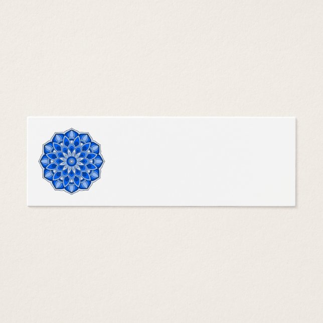 Mandala i blått profilkort litet visitkort (Framsidan)