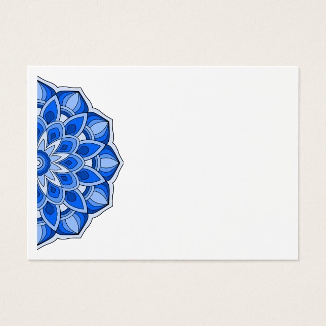 Mandala i blått profilkort visitkort (Framsidan)