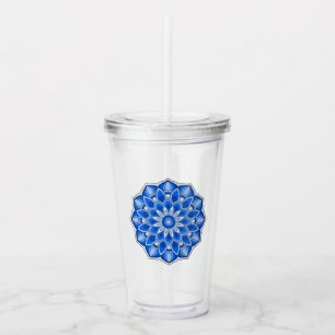 Mandala i blått take away mugg