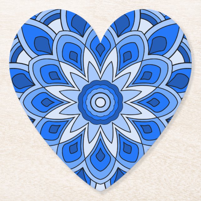 Mandala i blått underlägg papper (Framsida)