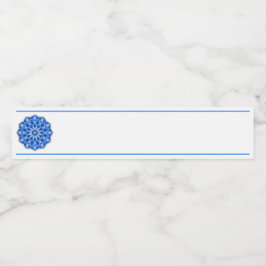 Mandala i blått vattenflaska etikett