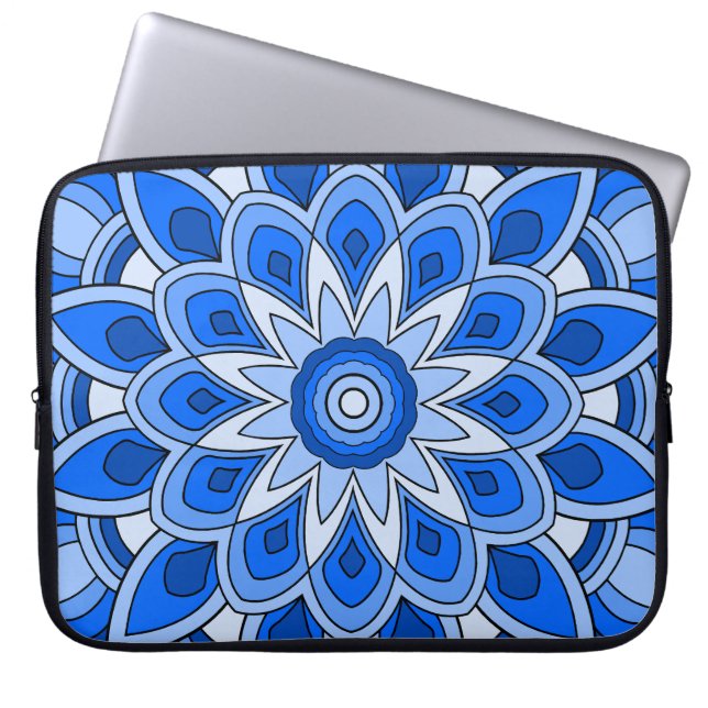 Mandala i blue Electronics Bag Laptop Fodral (Framsidan)