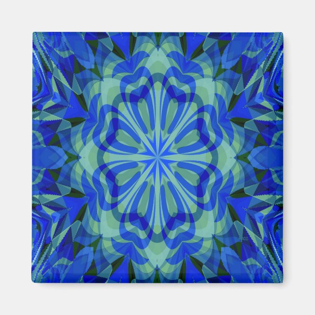 Mandala i Blue.... Magnet (Framsidan)