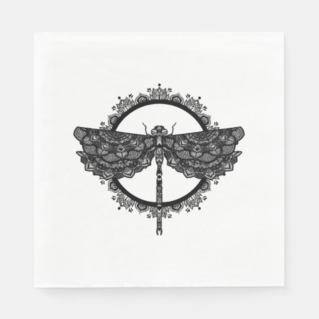 Mandala i Buddhism Nepal stil med dragonfly Pappersservett (Framsidan)