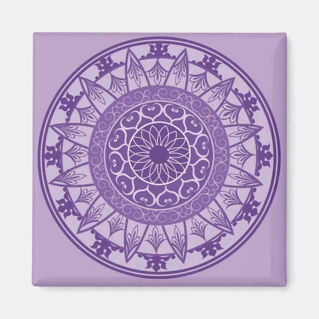 Mandala i Lila Magnet (Framsidan)