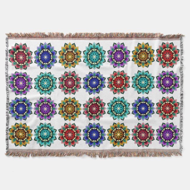 Mandala i olika färg filt (Framsidan)