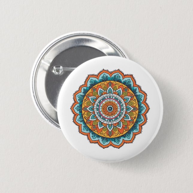 mandala i olika färger knapp (Framsida & baksida)
