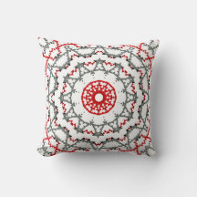 Mandala i vitt, rött och khaki.