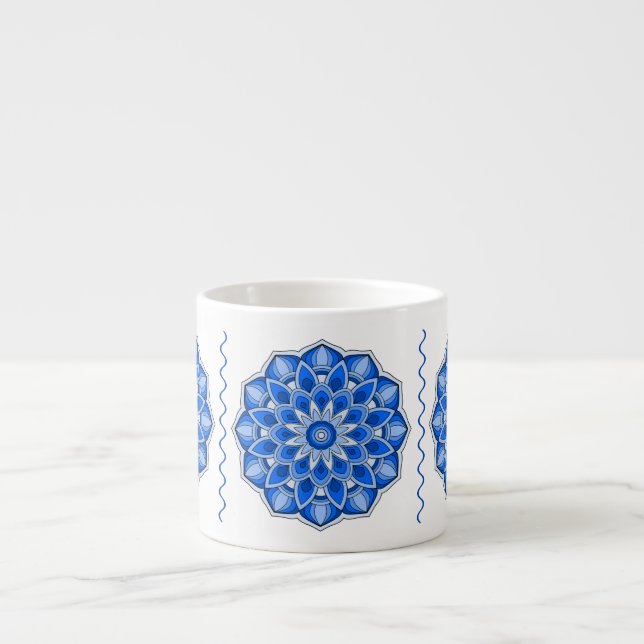 Mandala in blue Specialty Mugg Espressomugg (Framsidan)