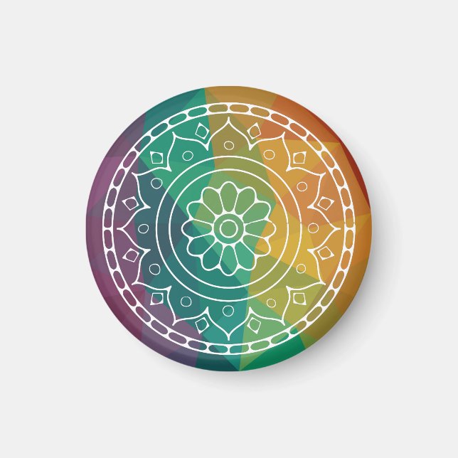 Mandala india blomboho hippie design Classic Magnet (Framsidan)
