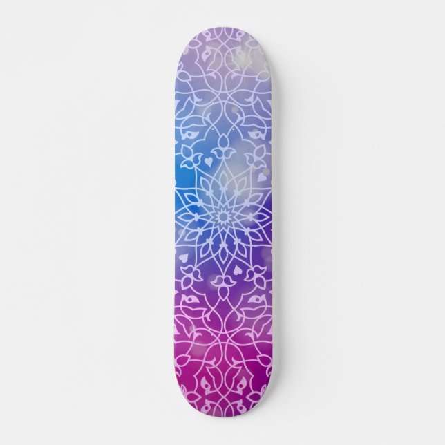 Mandala inspiration 9 mini skateboard bräda 18,5 cm (Framsida)