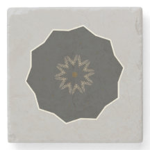 Mandala Kaleidoscope Black på Grått