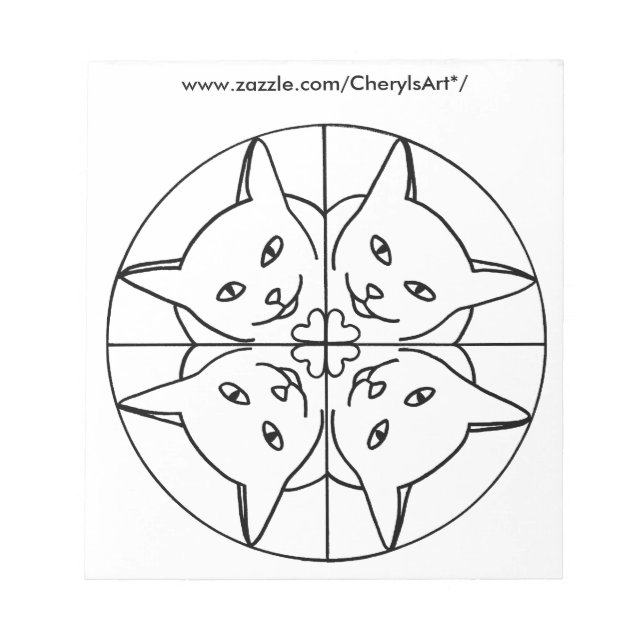 Mandala Kaleidoscope Cats Coloring Anteckningsbloc Anteckningsblock (Framsida)