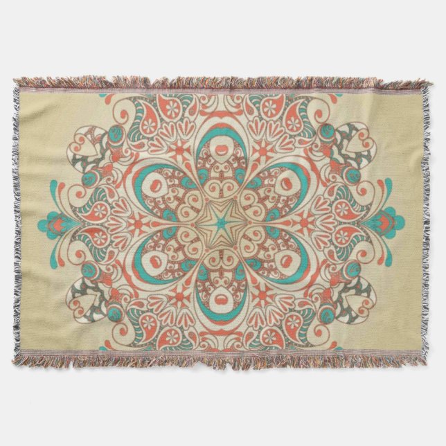 Mandala Kaleidoscope Mosaic - Blanket Filt (Framsidan)