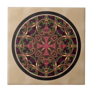 Mandala Kaleidoscopic korabstrakt Kakelplatta