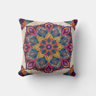 Mandala Kilim Lumbar Pillows: Comfort with Artist Kudde