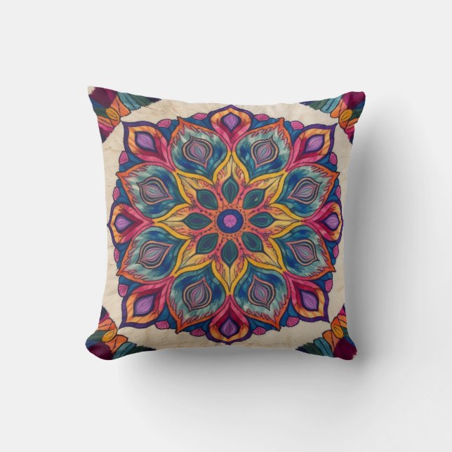 Mandala Kilim Lumbar Pillows: Comfort with Artist Kudde (Framsida)