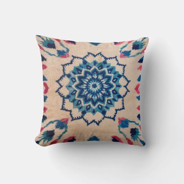 Mandala Kilim Lumbar Pillows: Elegant Support Kudde (Framsida)