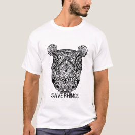 Mandala klassiskt rädda våra noshörningar t shirt