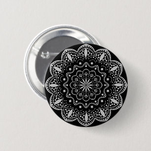 Mandala-knapp Svart och grå Knapp