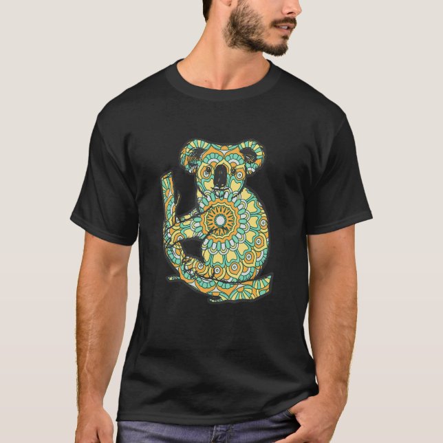 Mandala Koala Geometric Mönster Mandala Animal T Shirt (Framsida)