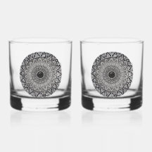 mandala-konst på glassten-set
