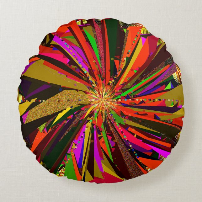 Mandala konst  rund kudde (Framsidan)