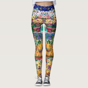 Mandala Kosmisk Diagram för Meditation Leggings