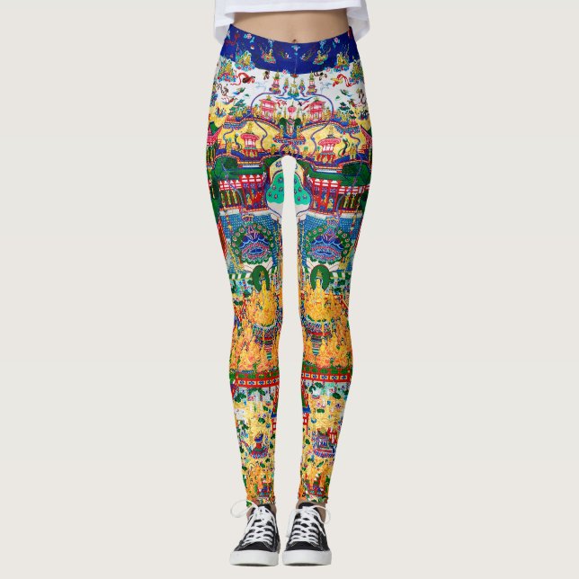 Mandala Kosmisk Diagram för Meditation Leggings (Framsida)
