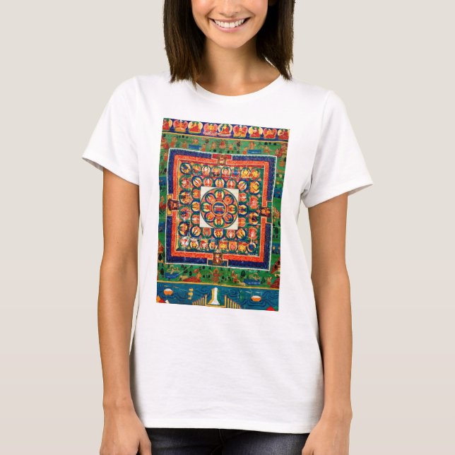Mandala Kosmisk Diagram för Meditation T Shirt (Framsida)