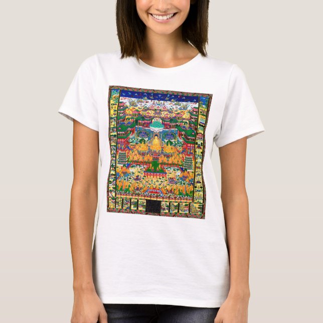 Mandala Kosmisk Diagram för Meditation T Shirt (Framsida)