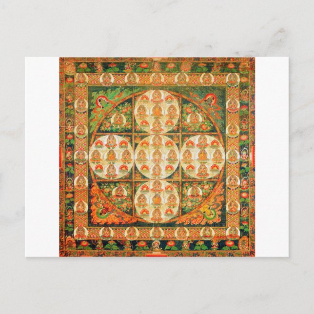 Mandala Kosmisk Diagram för Meditation Vykort (Framsida)