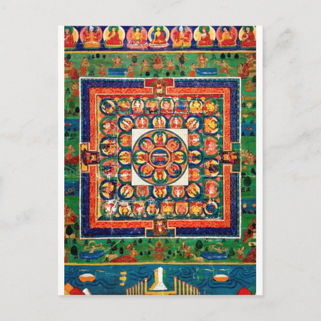 Mandala Kosmisk Diagram för Meditation Vykort (Framsida)