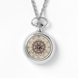 Mandala Latin Hippocrates Quote Necklace Eatch Armbandsur