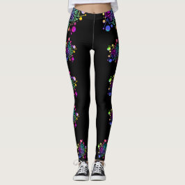 Mandala Leggings Roligt Färg Galaxy Bright Star