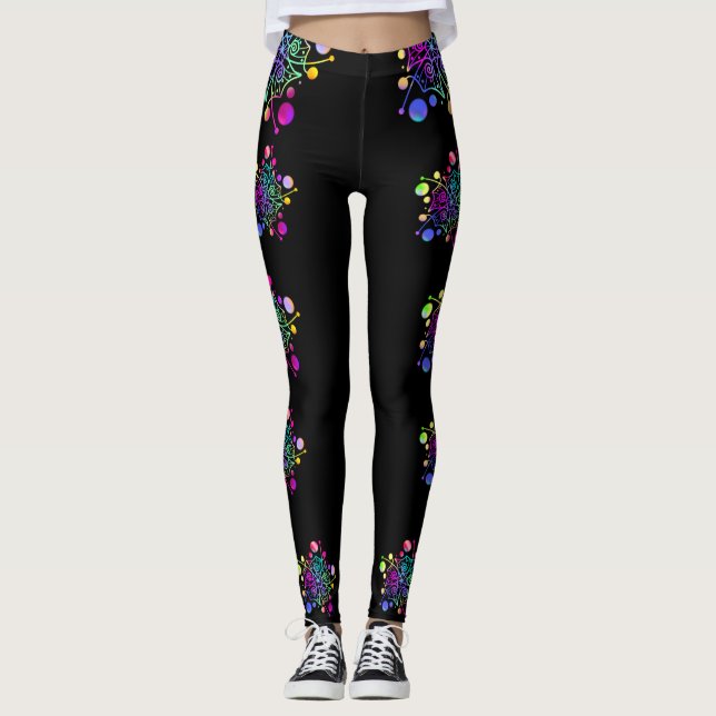 Mandala Leggings Roligt Färg Galaxy Bright Star (Framsida)